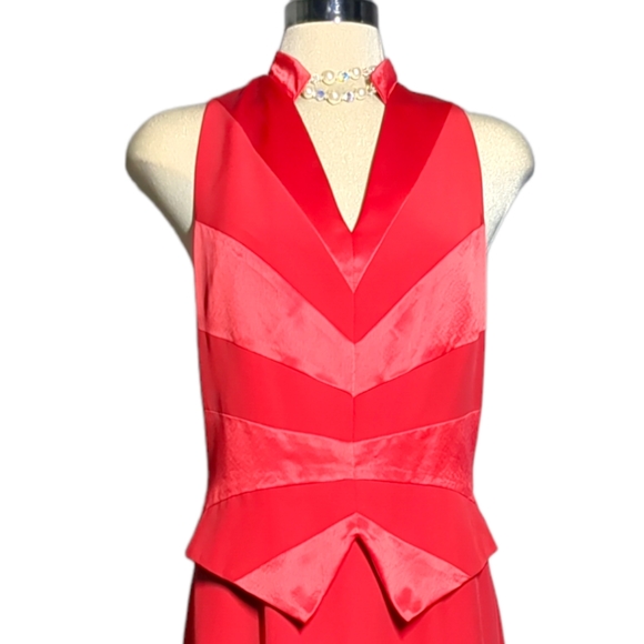 Jhoseff Ribboff  Red Satin Formal Elegant Dress.    Size 10 - Picture 8 of 16